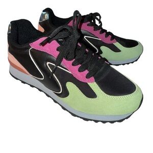 Skechers Women's Sneakers in Black, Pink, and Green